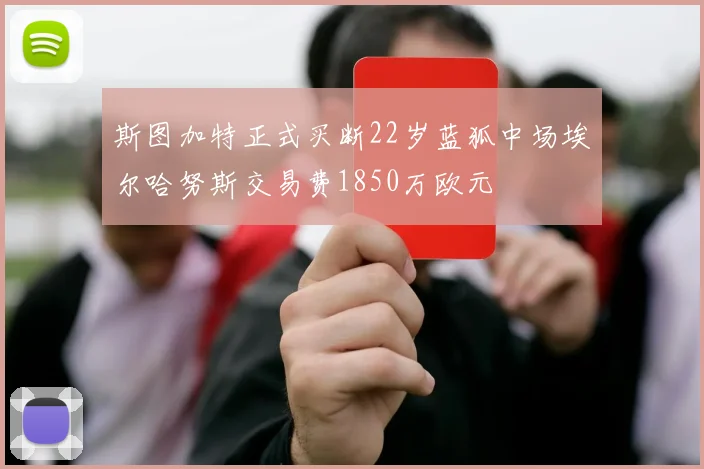 斯图加特正式买断22岁蓝狐中场埃尔哈努斯交易费1850万欧元